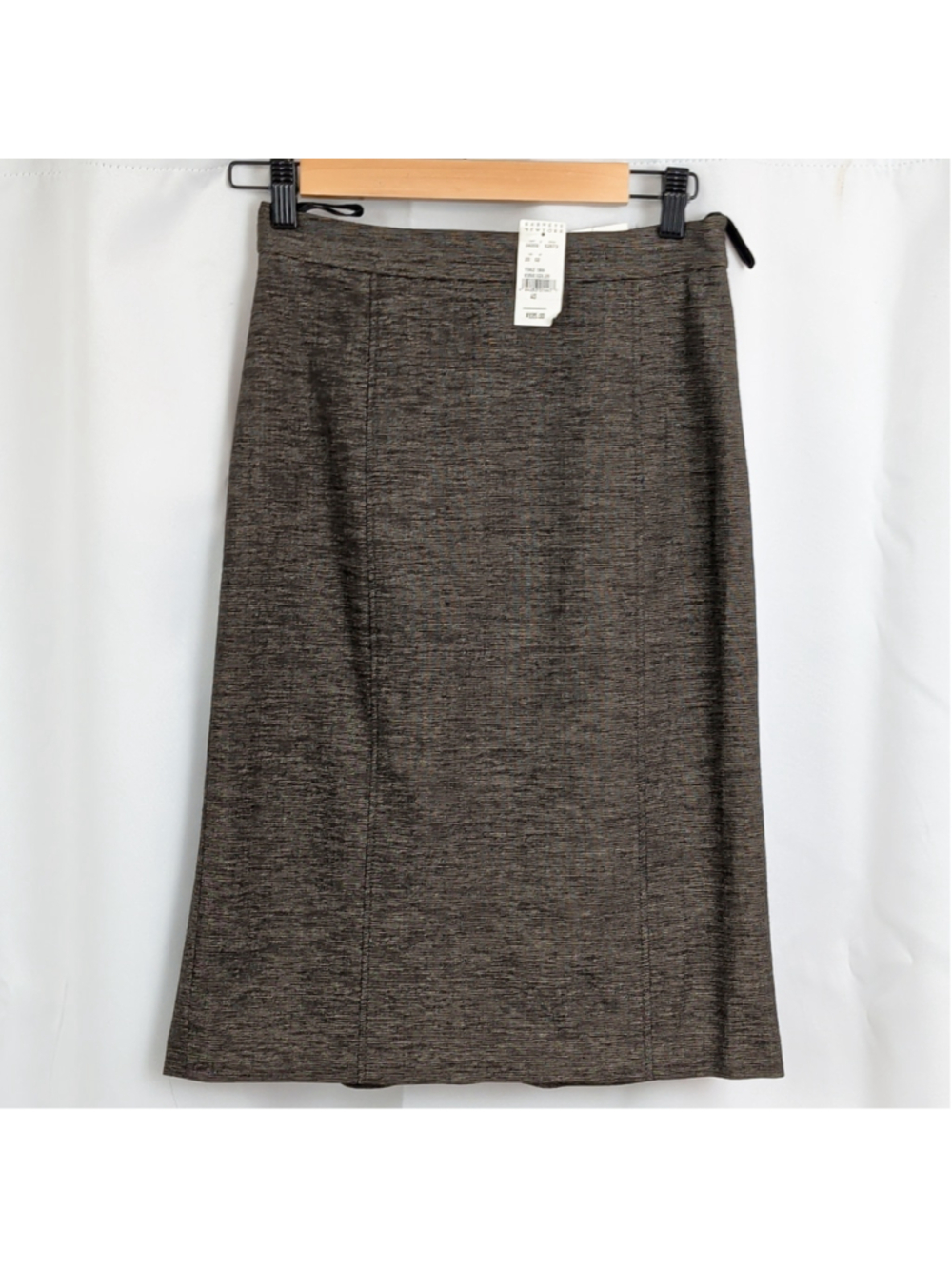 Deadstock Piazza Sempione Midi Brown Metallic Embelished Skirt EU 40